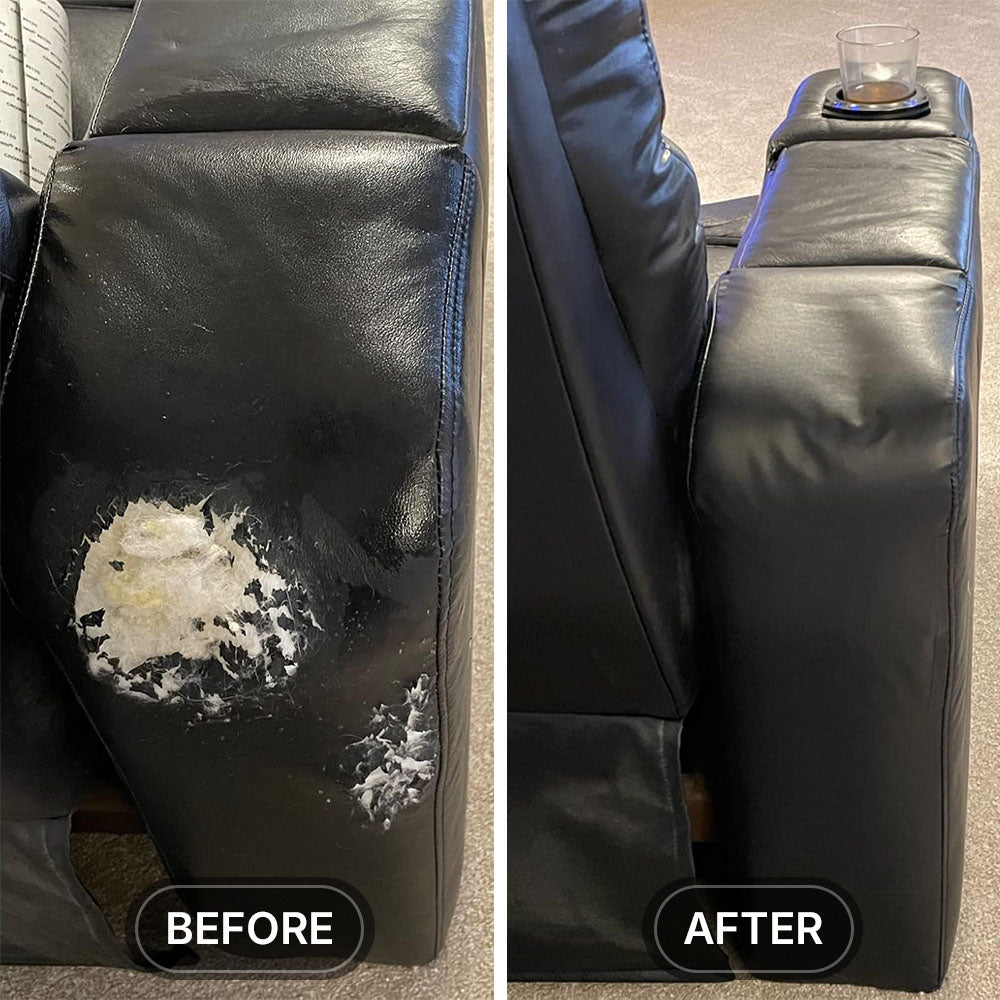 Self-adhesive leather repair patch