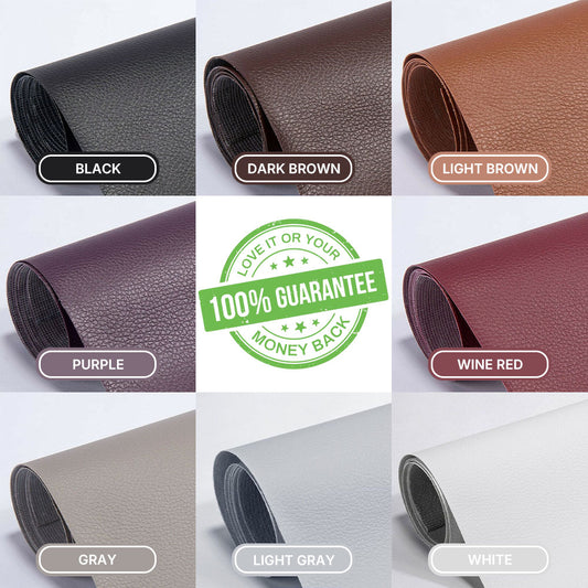 Self-adhesive leather repair patch