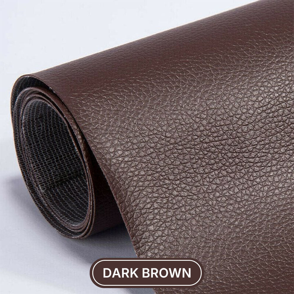 Self-adhesive leather repair patch