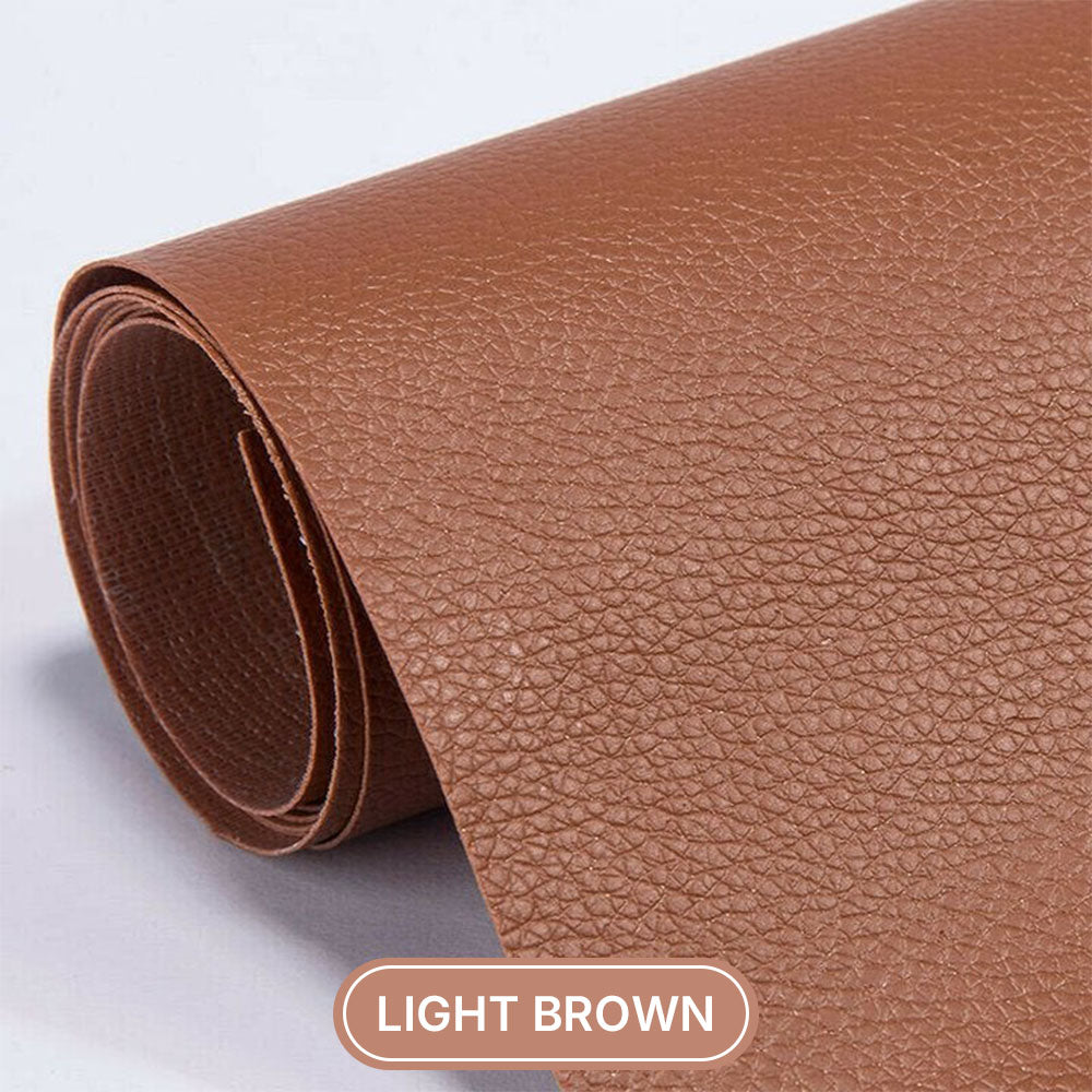 Self-adhesive leather repair patch