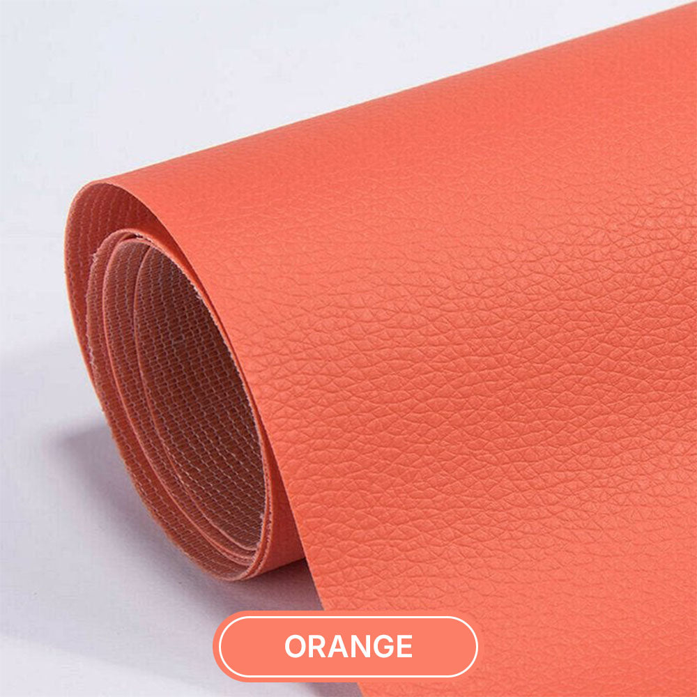 Self-adhesive leather repair patch