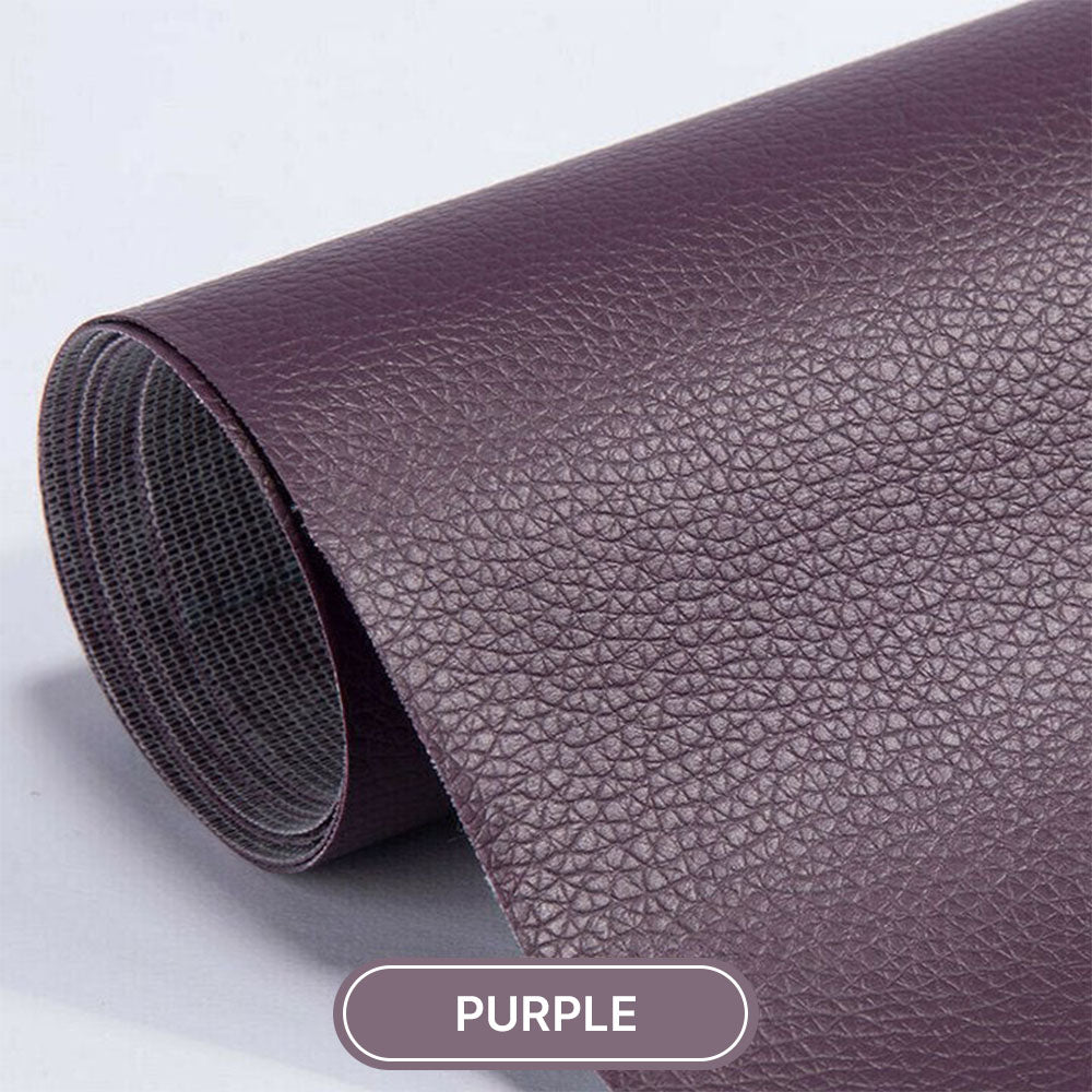 Self-adhesive leather repair patch