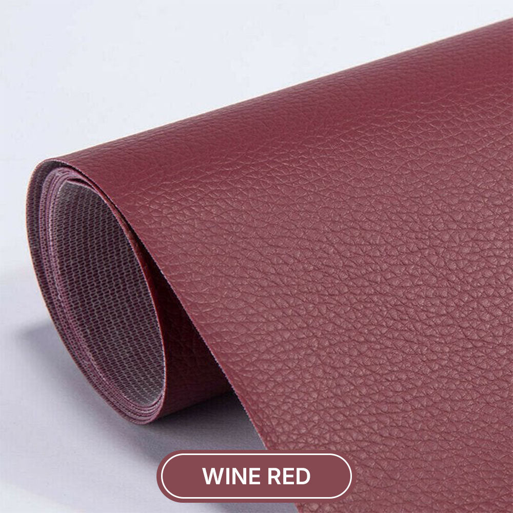 Self-adhesive leather repair patch